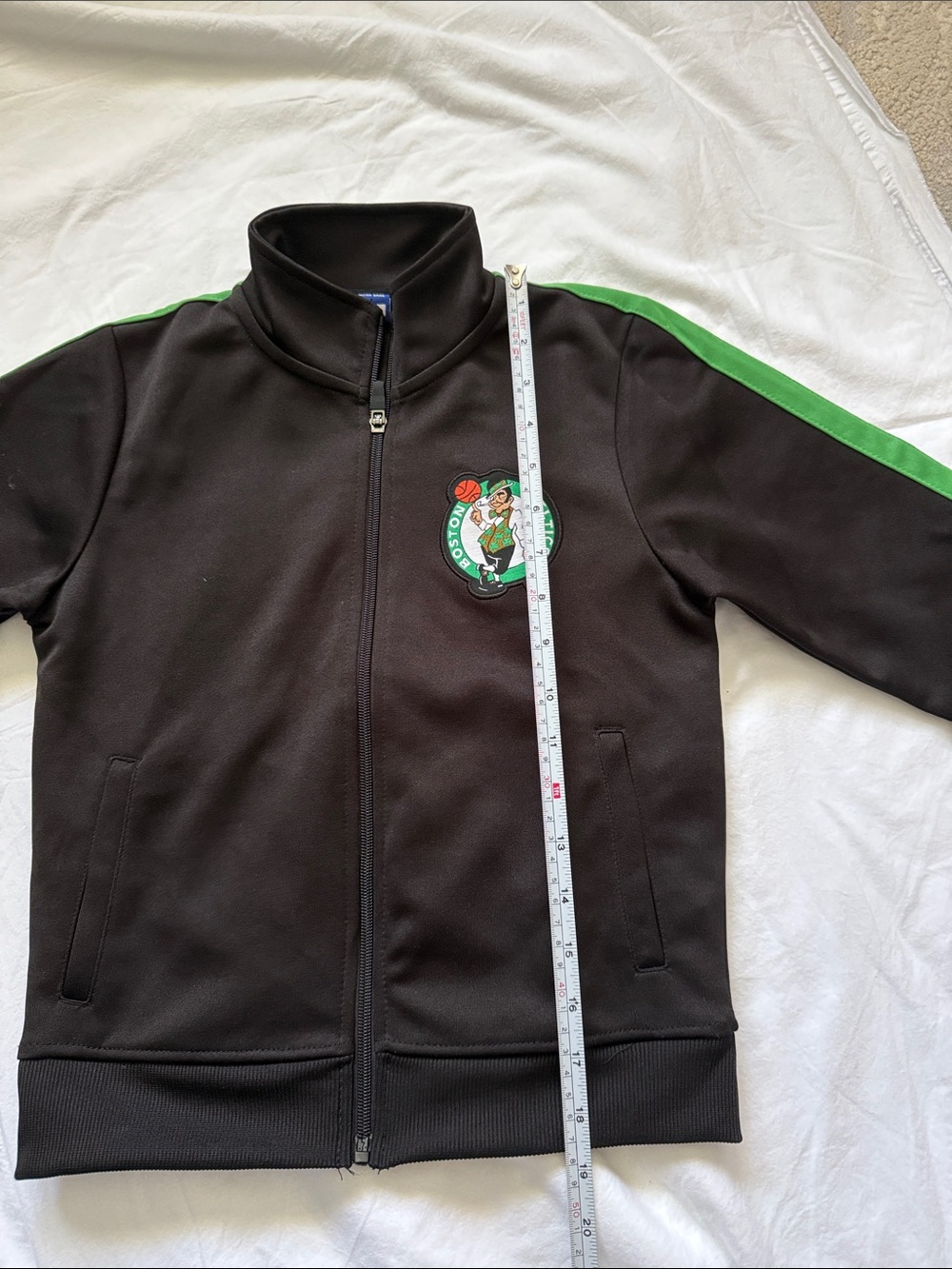 NBA Black Jacket with Green Stripe and Boston Celtics Logo